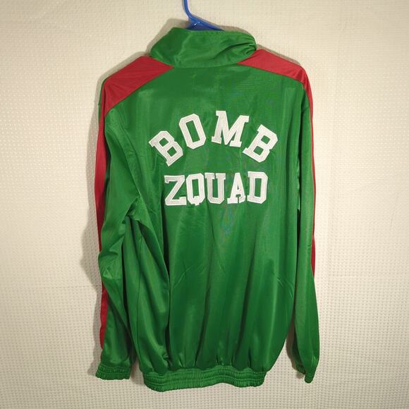 Thirty Eight Merchandise XL Track Jacket Green Red Bomb Squad Hip Hop YKK Zip - Picture 4 of 4
